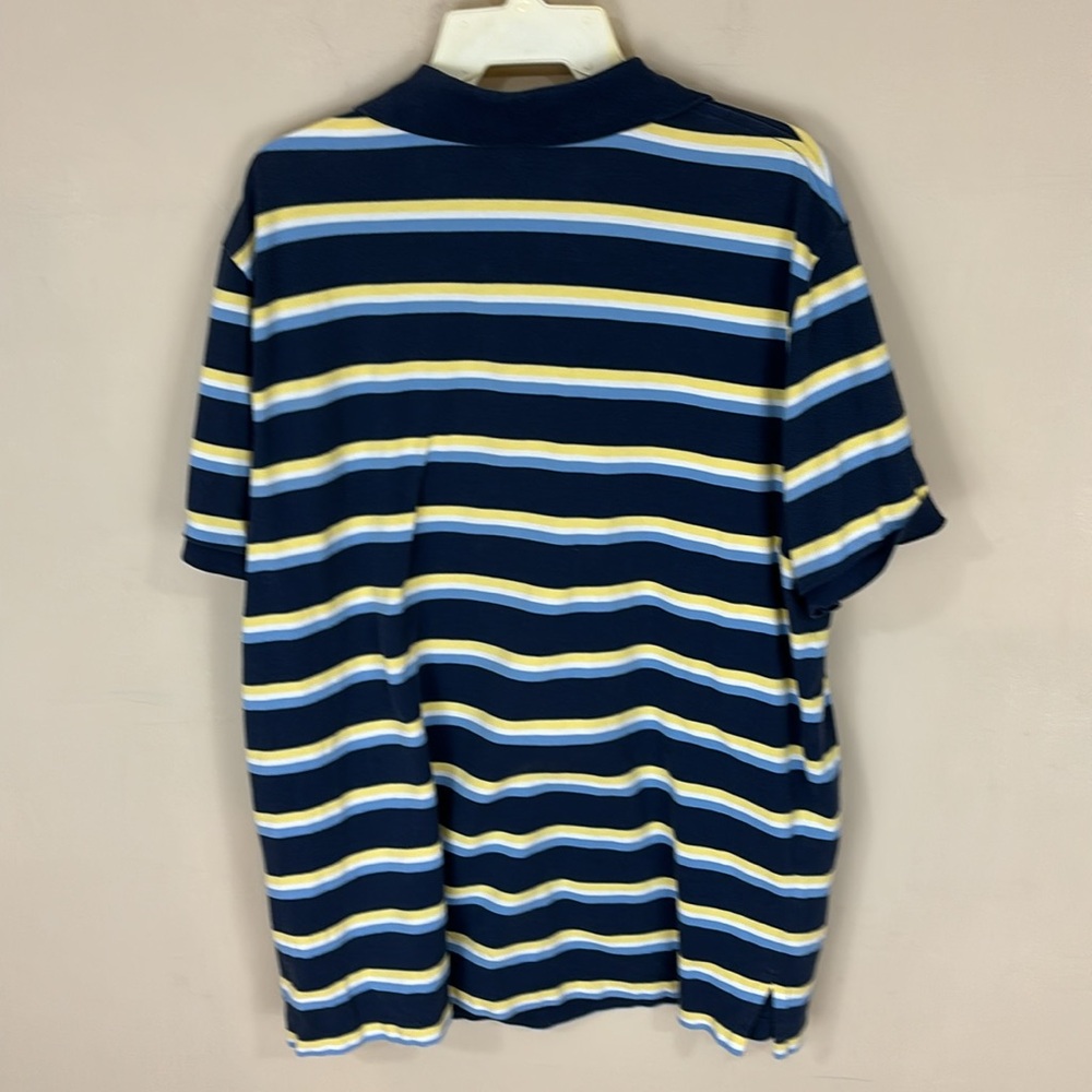 Polo Ralph Lauren Custom Fit Blue Stripe Cotton Polo Shirt Size XXL - Picture 4 of 12